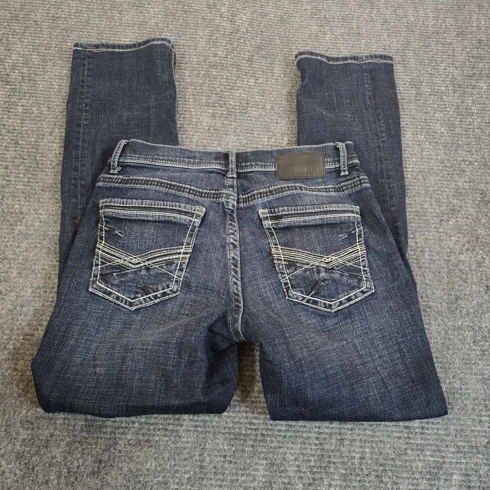 BKE Alec Jeans Mens 32x32 Dark Wash Stretch Denim Straight Bootcut Buckle